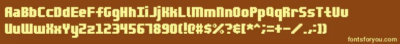 More about Blocktopia Font Blocktopia Font – Yellow Fonts on Brown Background