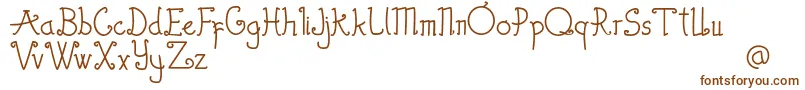 Thewambiresdemo-Schriftart – Braune Schriften auf weißem Hintergrund