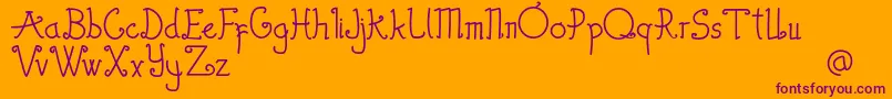 Thewambiresdemo-Schriftart – Violette Schriften auf orangefarbenem Hintergrund