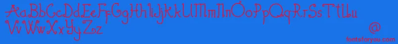 Шрифт Thewambiresdemo – красные шрифты на синем фоне