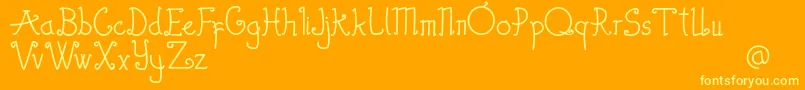 Thewambiresdemo-Schriftart – Gelbe Schriften auf orangefarbenem Hintergrund