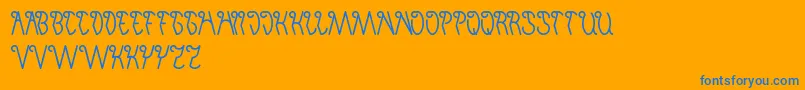 InvisibleMan-Schriftart – Blaue Schriften auf orangefarbenem Hintergrund