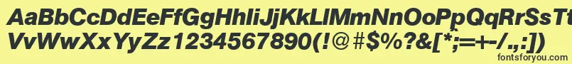 AtkinsBolditalic Font – Black Fonts on Yellow Background