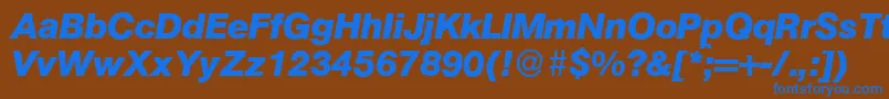 AtkinsBolditalic Font – Blue Fonts on Brown Background