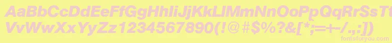 AtkinsBolditalic Font – Pink Fonts on Yellow Background