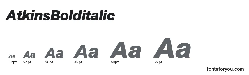 AtkinsBolditalic Font Sizes