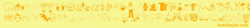 Aqua.Teen.Hunger.Font.Fontvir.Us Font – Orange Fonts on Yellow Background