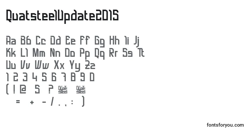 A fonte QuatsteelUpdate2015 – alfabeto, números, caracteres especiais