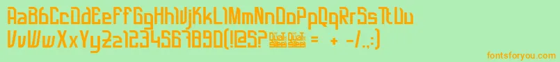 QuatsteelUpdate2015 Font – Orange Fonts on Green Background