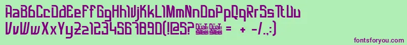 QuatsteelUpdate2015 Font – Purple Fonts on Green Background