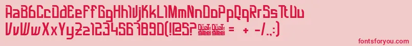 フォントQuatsteelUpdate2015 – ピンクの背景に赤い文字