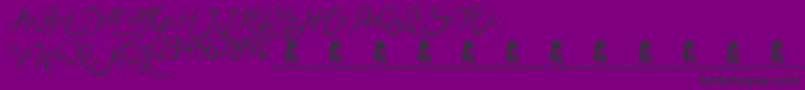 KissMeQuick-Schriftart – Schwarze Schriften auf violettem Hintergrund