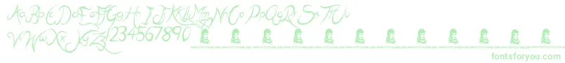 KissMeQuick Font – Green Fonts on White Background