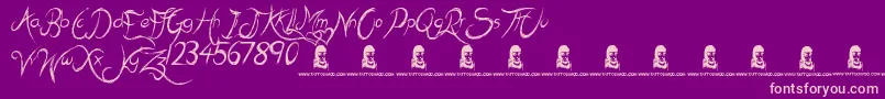 KissMeQuick Font – Pink Fonts on Purple Background
