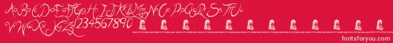 KissMeQuick Font – Pink Fonts on Red Background