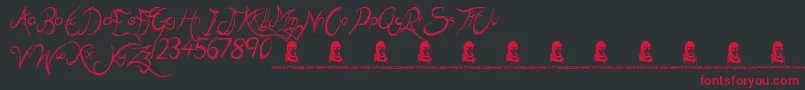 KissMeQuick-Schriftart – Rote Schriften auf schwarzem Hintergrund