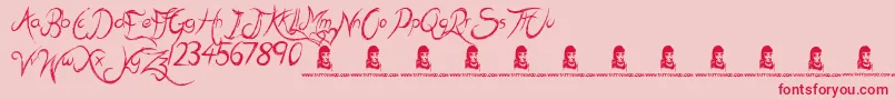 fuente KissMeQuick – Fuentes Rojas Sobre Fondo Rosa