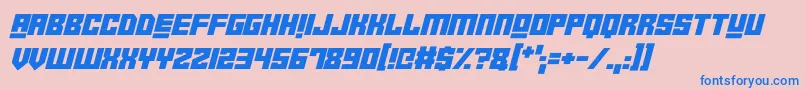 RobotCrushItalicフォントについての詳細 フォントRobotCrushItalic – ピンクの背景に青い文字