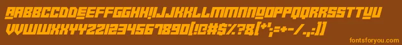 RobotCrushItalic Font – Orange Fonts on Brown Background