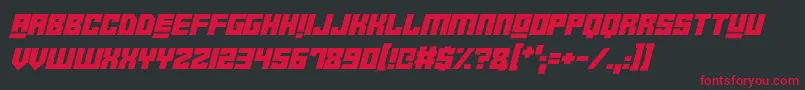 Czcionka RobotCrushItalic – czerwone czcionki na czarnym tle
