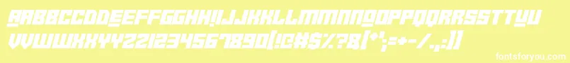 フォントRobotCrushItalic – 黄色い背景に白い文字