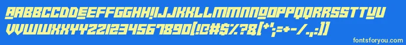 RobotCrushItalic Font – Yellow Fonts on Blue Background