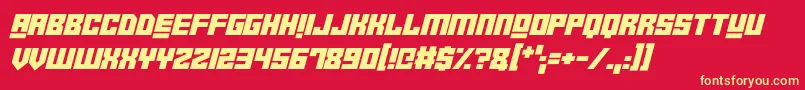 フォントRobotCrushItalic – 黄色の文字、赤い背景