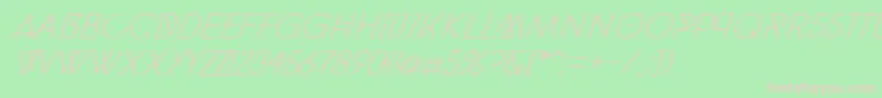PhantomThinExtraItalic30 Font – Pink Fonts on Green Background