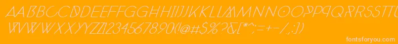 PhantomThinExtraItalic30-Schriftart – Rosa Schriften auf orangefarbenem Hintergrund