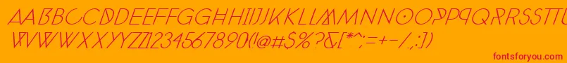 PhantomThinExtraItalic30 Font – Red Fonts on Orange Background