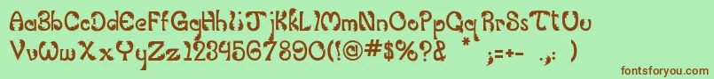 JiBelfry Font – Brown Fonts on Green Background