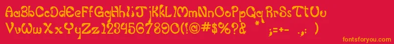 JiBelfry Font – Orange Fonts on Red Background