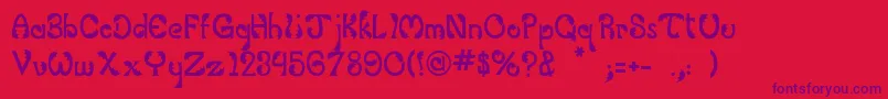 JiBelfry Font – Purple Fonts on Red Background