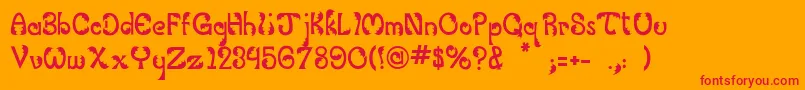 JiBelfry Font – Red Fonts on Orange Background