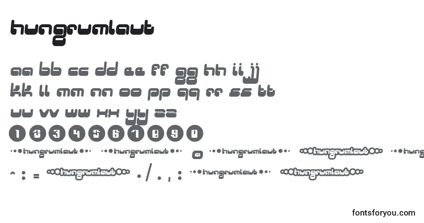 Fuente Hungrumlaut - alfabeto, números, caracteres especiales