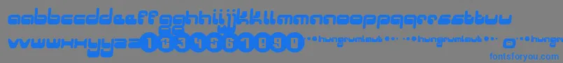 Hungrumlaut Font – Blue Fonts on Gray Background