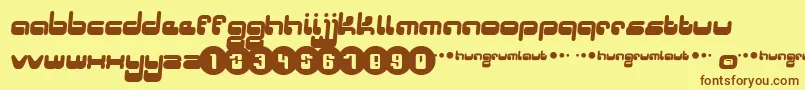 Hungrumlaut Font – Brown Fonts on Yellow Background