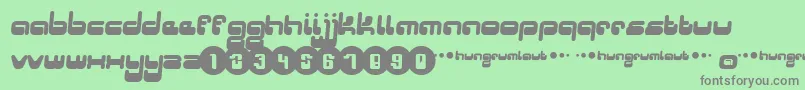 Hungrumlaut Font – Gray Fonts on Green Background