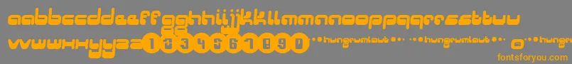 Hungrumlaut Font – Orange Fonts on Gray Background