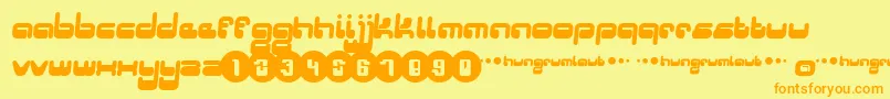 Hungrumlaut Font – Orange Fonts on Yellow Background