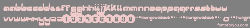 Hungrumlaut Font – Pink Fonts on Gray Background