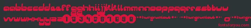 フォントHungrumlaut – 黒い背景に赤い文字