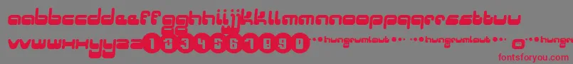 Hungrumlaut Font – Red Fonts on Gray Background