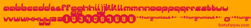 Hungrumlaut-fontti – punaiset fontit oranssilla taustalla