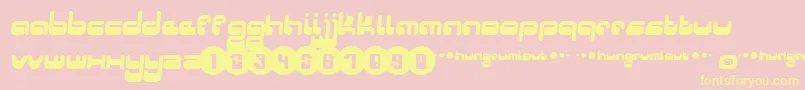 Hungrumlaut Font – Yellow Fonts on Pink Background
