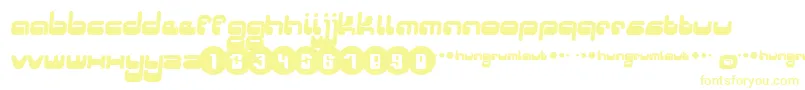 Hungrumlaut Font – Yellow Fonts on White Background