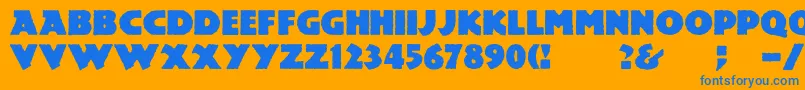 Mesozoic Font – Blue Fonts on Orange Background