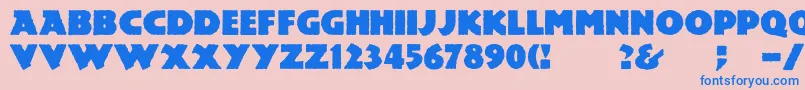 Mesozoic Font – Blue Fonts on Pink Background