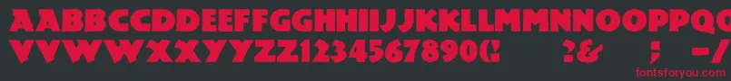 Шрифт Mesozoic – красные шрифты на чёрном фоне