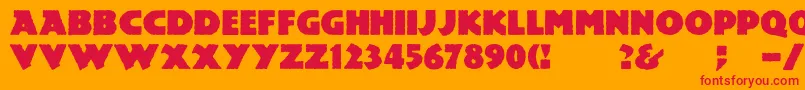 Mesozoic Font – Red Fonts on Orange Background